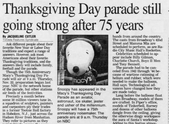 Thanksgiving Day parade still going strong